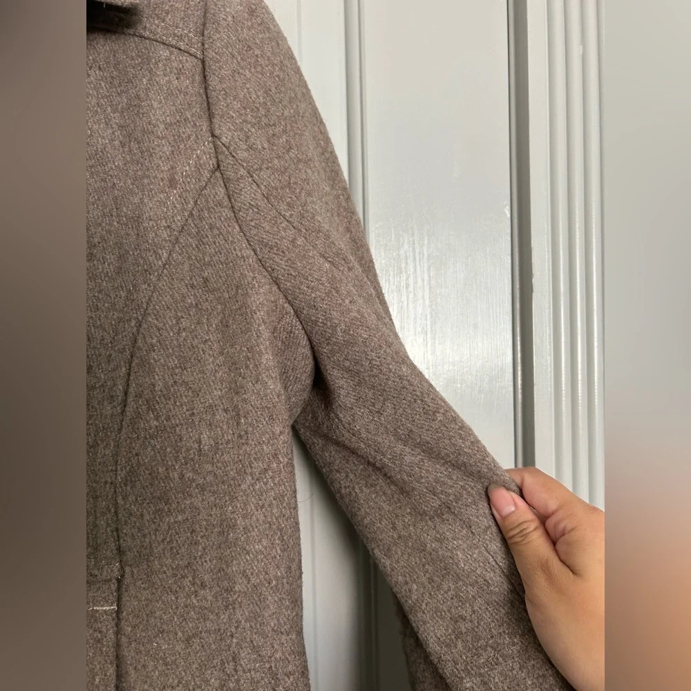 Abercrombie & Fitch Chic collar double breasted wool blend coat size L - Picture 9 of 16